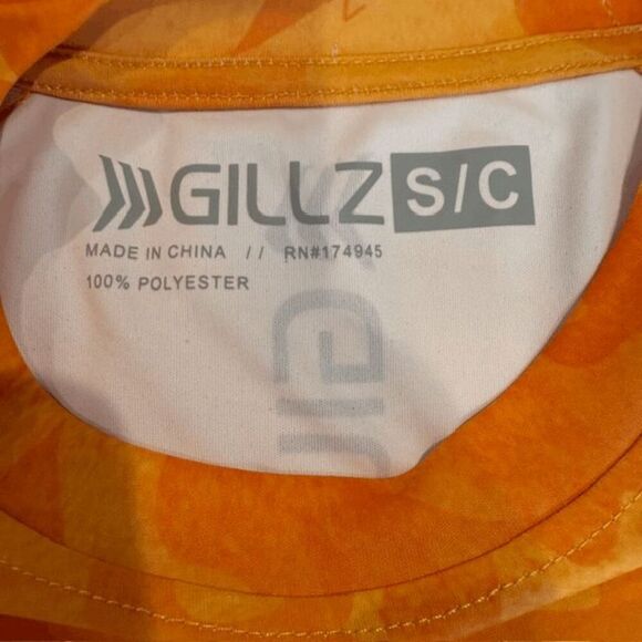 Gillz Sun Orange Men's Contender Series Long Sleeve UV Fishing Tee Size Small - Picture 7 of 12